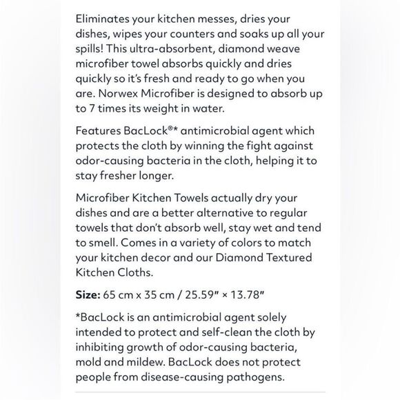 Norwex Kitchen Towel Amethyst NWT - Picture 6 of 9